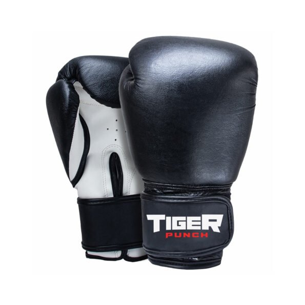 Tiger Punch Black & White Pro Boxing Gloves