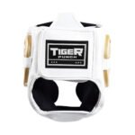 Tiger Punch Gold & White Artificial Leather Boxing Headguard