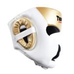 Tiger Punch Gold & White Artificial Leather Boxing Headguard