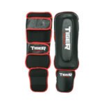 Tiger Punch Contrast Trim Leather Shin Guards