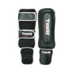 Tiger Punch Contrast Trim Leather Shin Guards